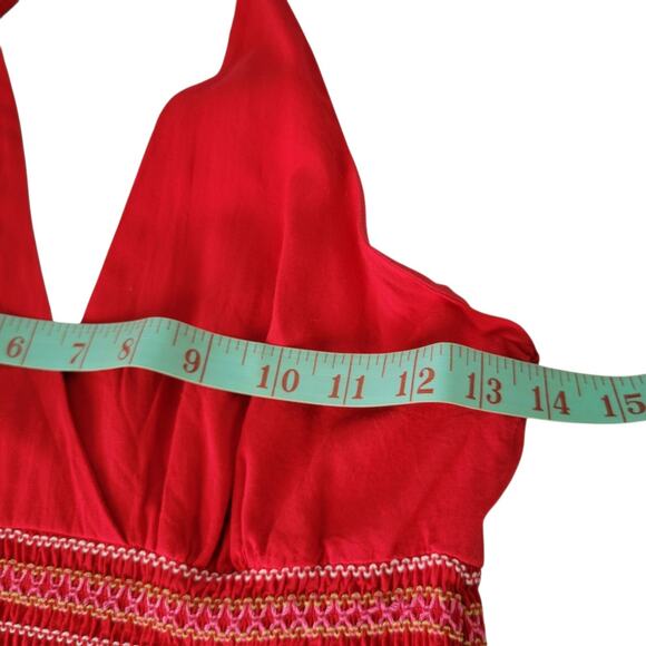 Vintage Forever 21 Y2K Babydoll Halter Red dress Coastal Boho Chic Indie Small - Picture 10 of 14